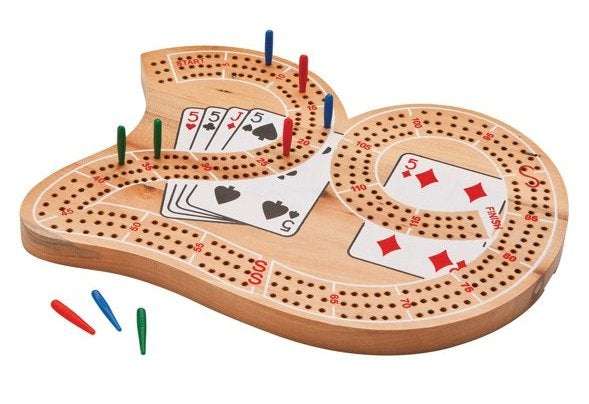 PlayingCardDecks.com-Bicycle Large 29 Wood Cribbage Board