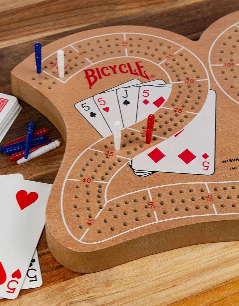 PlayingCardDecks.com-Bicycle Large 29 Wood Cribbage Board