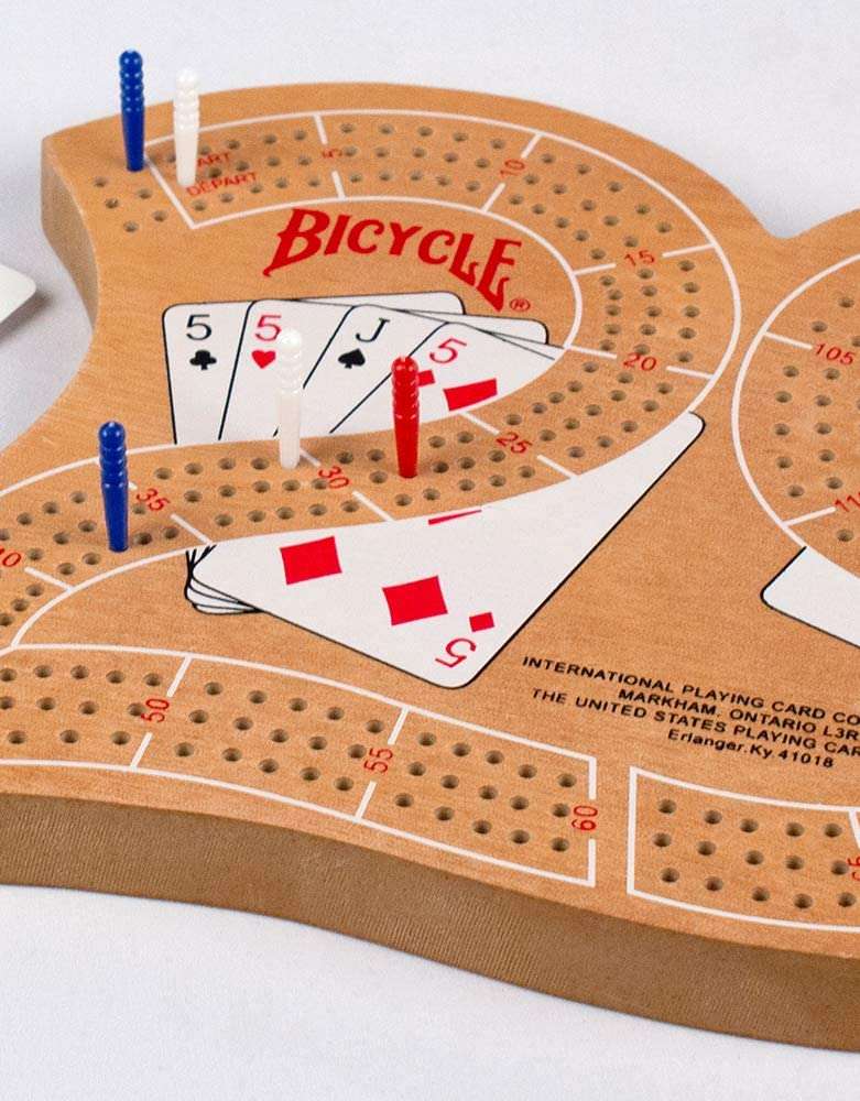 PlayingCardDecks.com-Bicycle Large 29 Wood Cribbage Board