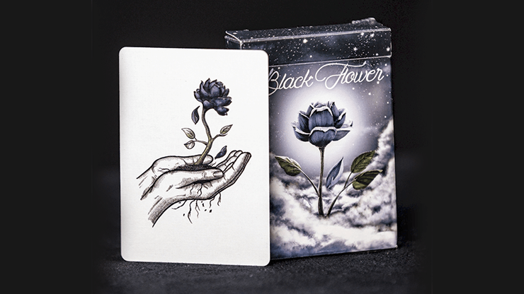PlayingCardDecks.com-Black Flower Playing Cards USPCC
