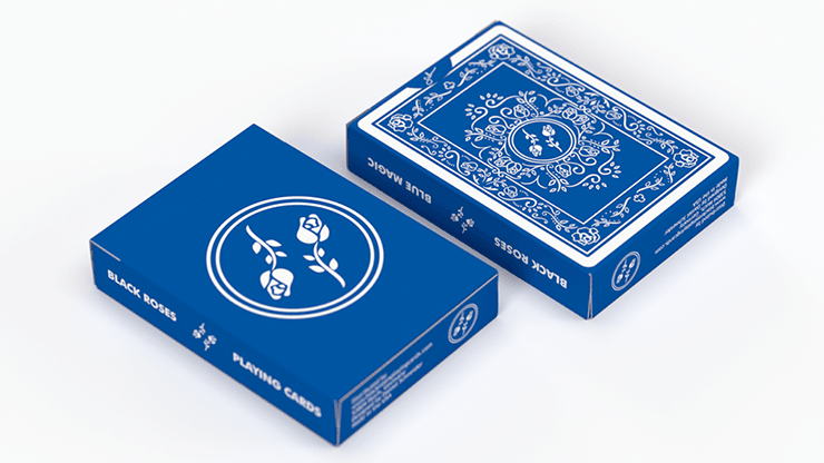 PlayingCardDecks.com-Black Roses Blue Magic Playing Cards USPCC