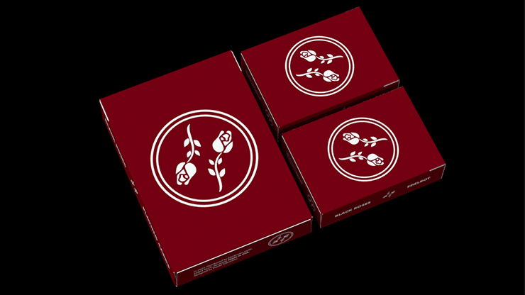 PlayingCardDecks.com-Black Roses Edelrot Mini Playing Cards 2 Deck Set WJPC