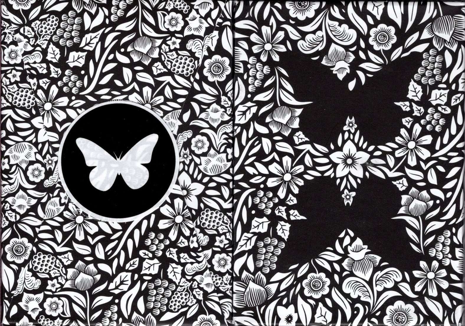 PlayingCardDecks.com-Butterfly Black Gilded Playing Cards Cartamundi: Unmarked