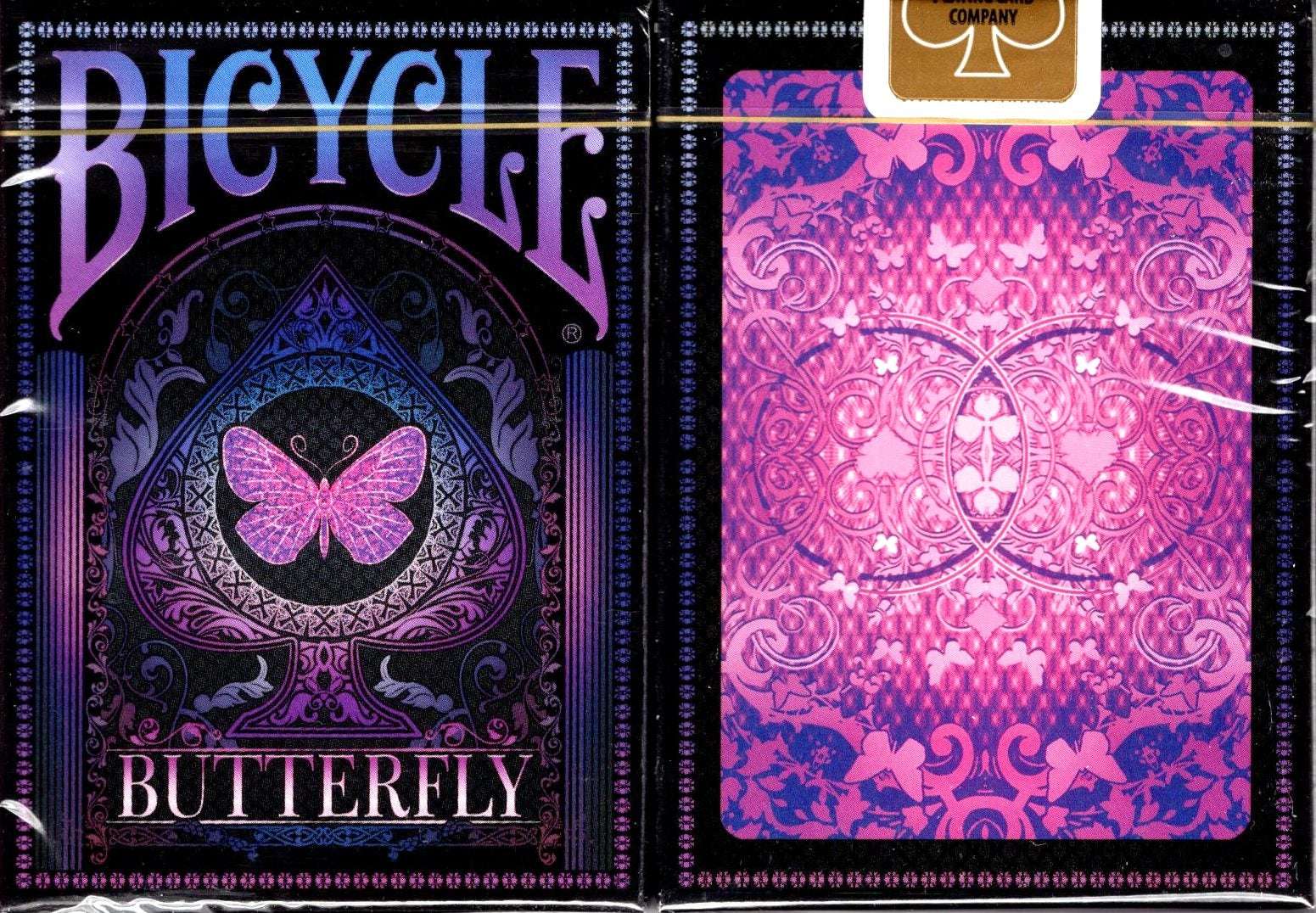 PlayingCardDecks.com-Butterfly Gilded Bicycle Playing Cards: Purple