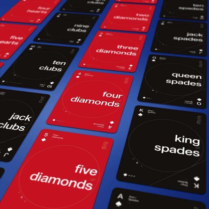 PlayingCardDecks.com-Grid v2 Typographic Playing Cards USPCC