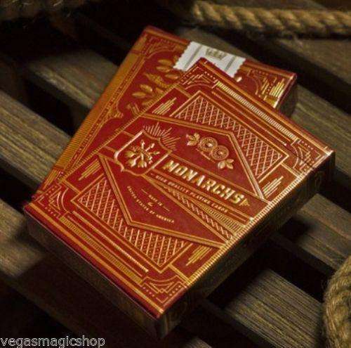 PlayingCardDecks.com-Monarchs 3 Deck Set Blue Green Red Playing Cards USPCC