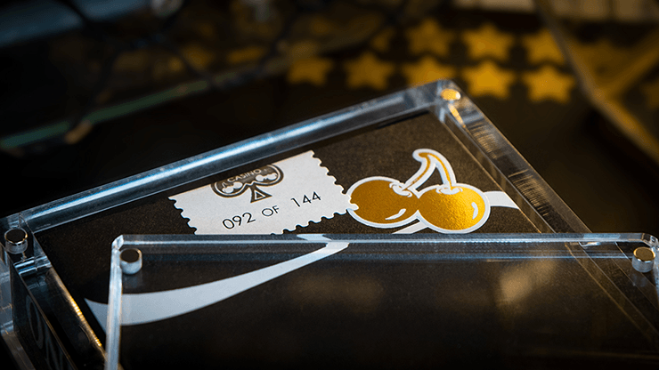 PlayingCardDecks.com-Cherry Casino Gilded Monte Carlo Black & Gold Playing Cards USPCC