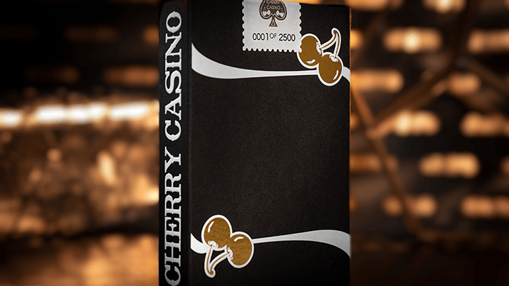 PlayingCardDecks.com-Cherry Casino Limited Monte Carlo Black & Gold Playing Cards USPCC