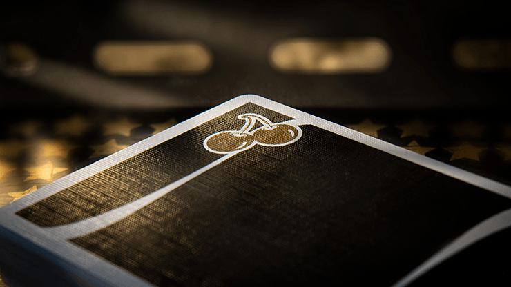 PlayingCardDecks.com-Cherry Casino Monte Carlo Black & Gold Playing Cards USPCC