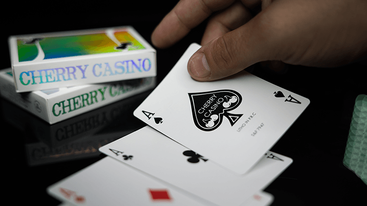 PlayingCardDecks.com-Cherry Casino Sands Mirage Holographic Playing Cards EPCC