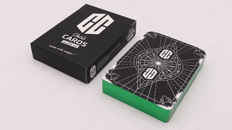 PlayingCardDecks.com-Chris Cards GLOW v2 Gilded Green Playing Cards