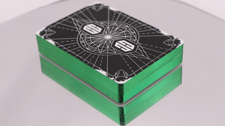 PlayingCardDecks.com-Chris Cards GLOW v2 Gilded Green Playing Cards