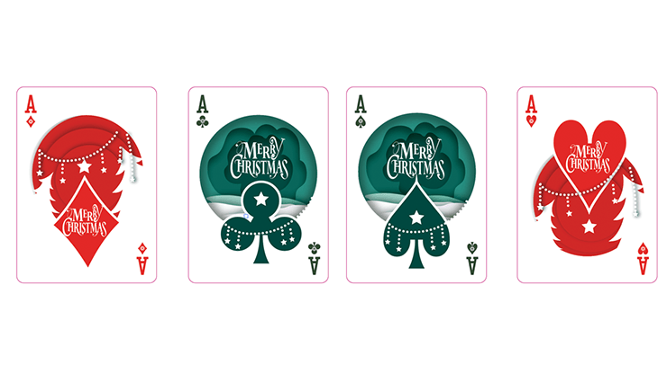 PlayingCardDecks.com-Christmas Red Playing Cards TCC