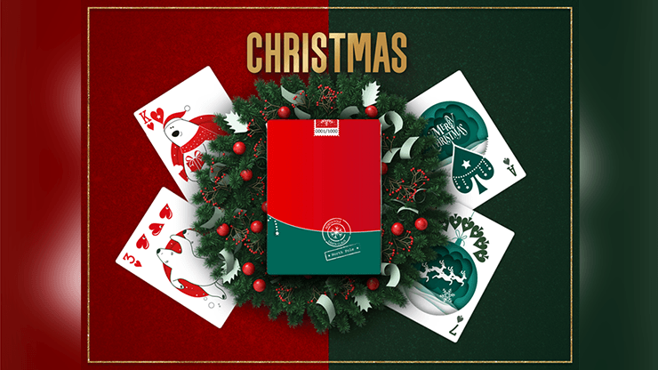 PlayingCardDecks.com-Christmas Red Playing Cards TCC