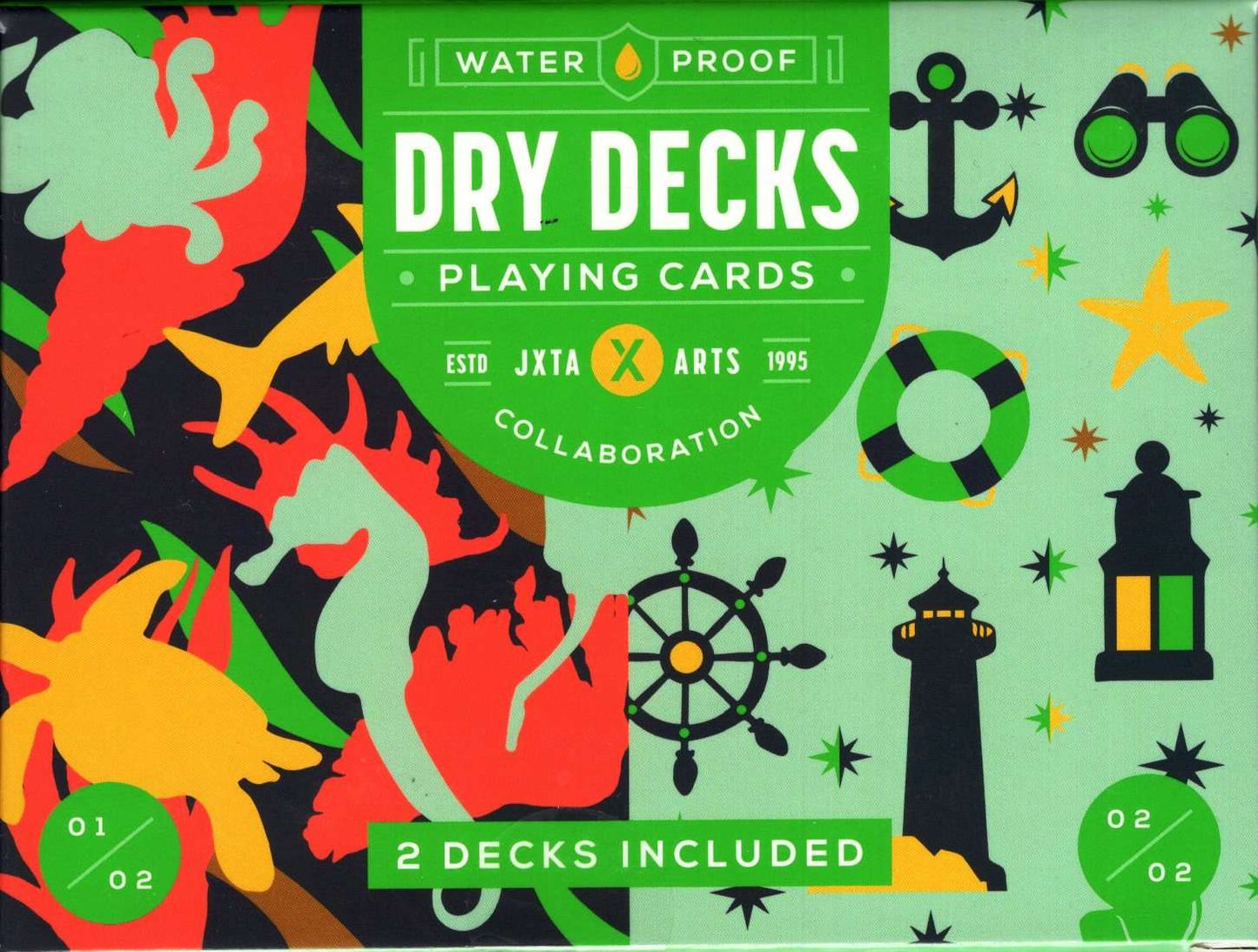 PlayingCardDecks.com-Cool Coastal Plastic Playing Cards 2 Deck Set