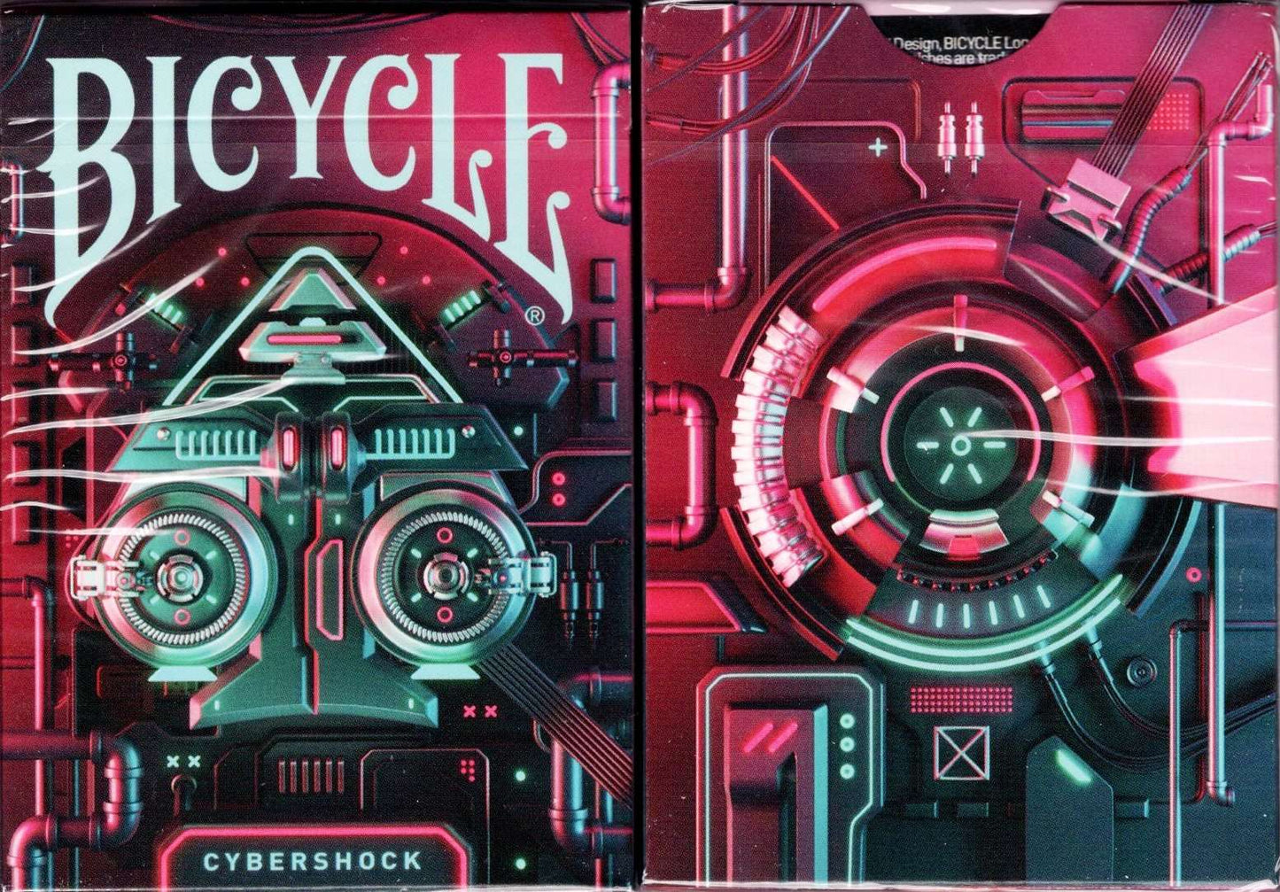 PlayingCardDecks.com-Cybershock Gilded Fushia Bicycle Playing Cards