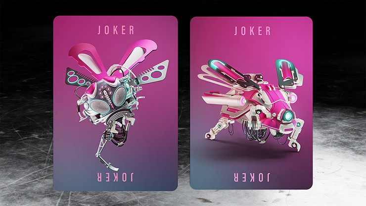 PlayingCardDecks.com-Cybershock Gilded Fushia Bicycle Playing Cards