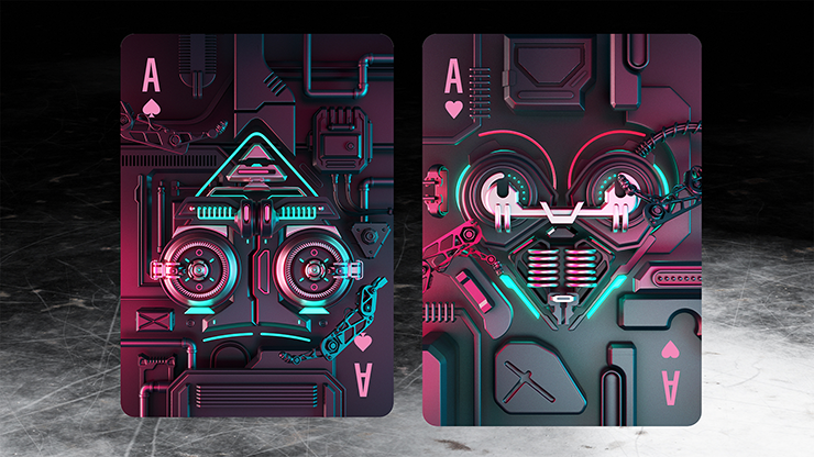 PlayingCardDecks.com-Cybershock Gilded Fushia Bicycle Playing Cards