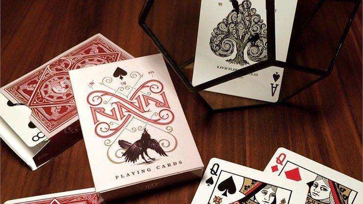 PlayingCardDecks.com-Ravn Red Playing Cards Deck USPCC