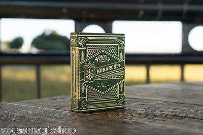 PlayingCardDecks.com-Monarchs Green Playing Cards USPCC