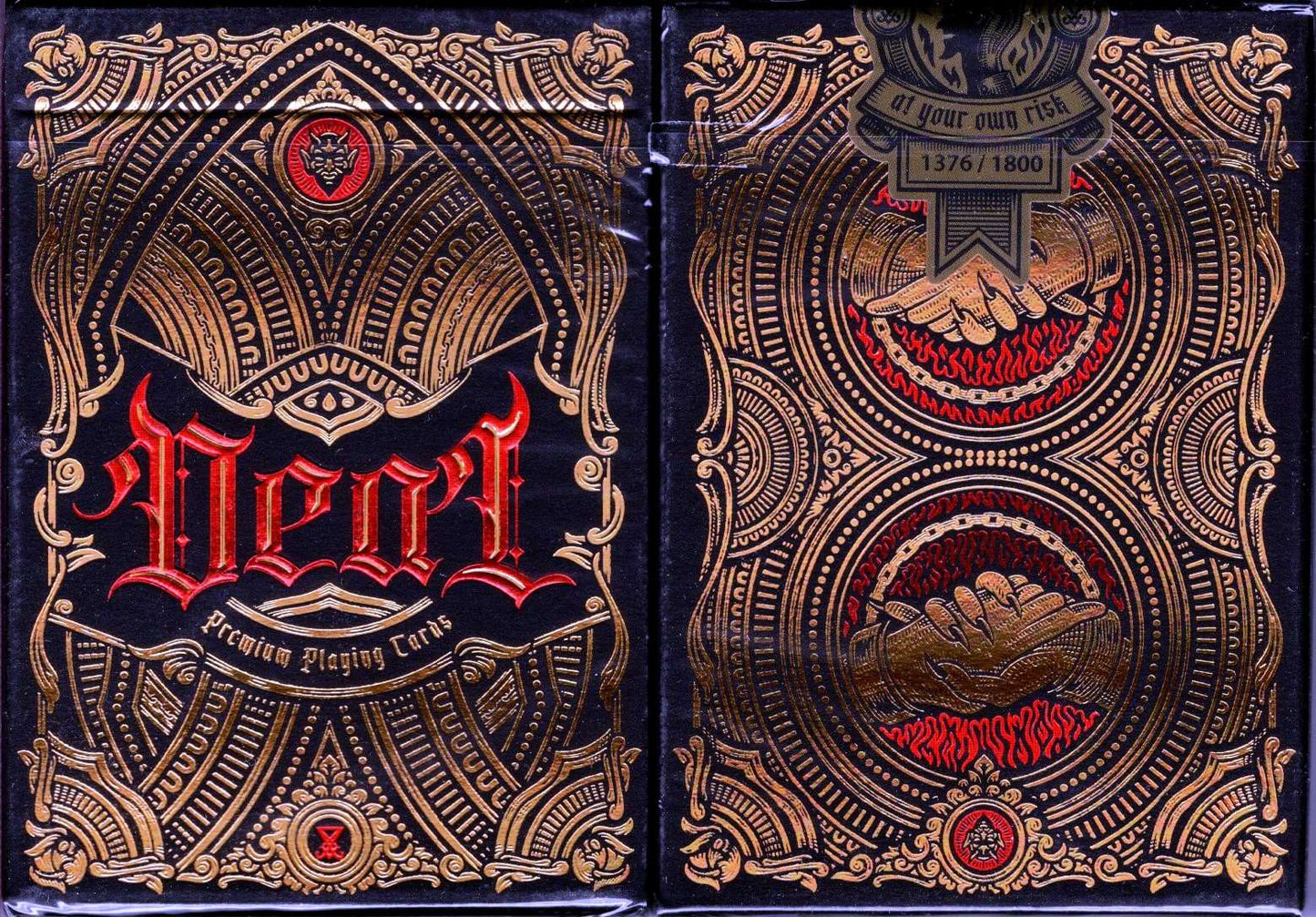PlayingCardDecks.com-Deal with the Devil Golden Contract Playing Cards TWPCC