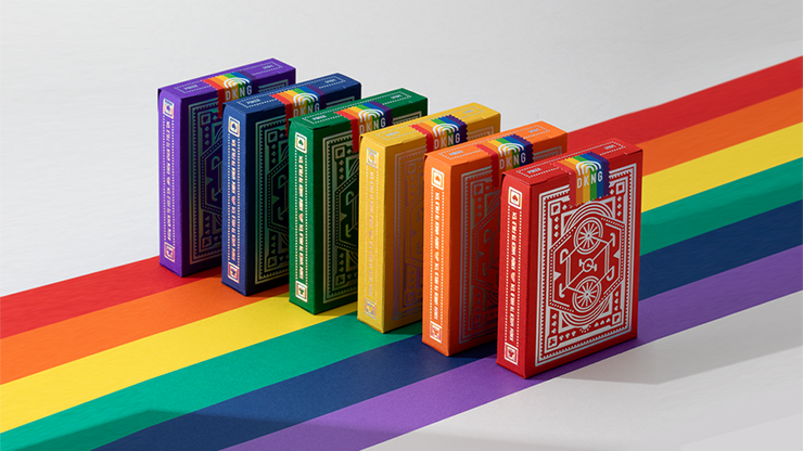 PlayingCardDecks.com-DKNG Rainbow Wheels 6 Seater Box Set Playing Cards EPCC