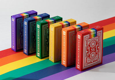 PlayingCardDecks.com-DKNG Rainbow Wheels Playing Cards EPCC