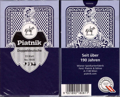 PlayingCardDecks.com-Doppeldeutsche (Double German) Blue Playing Cards Piatnik