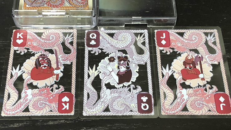 PlayingCardDecks.com-Dragon Fire Red Plastic Transparent Playing Cards