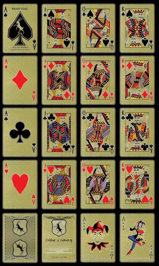 PlayingCardDecks.com-Brass Stage Metal Playing Cards