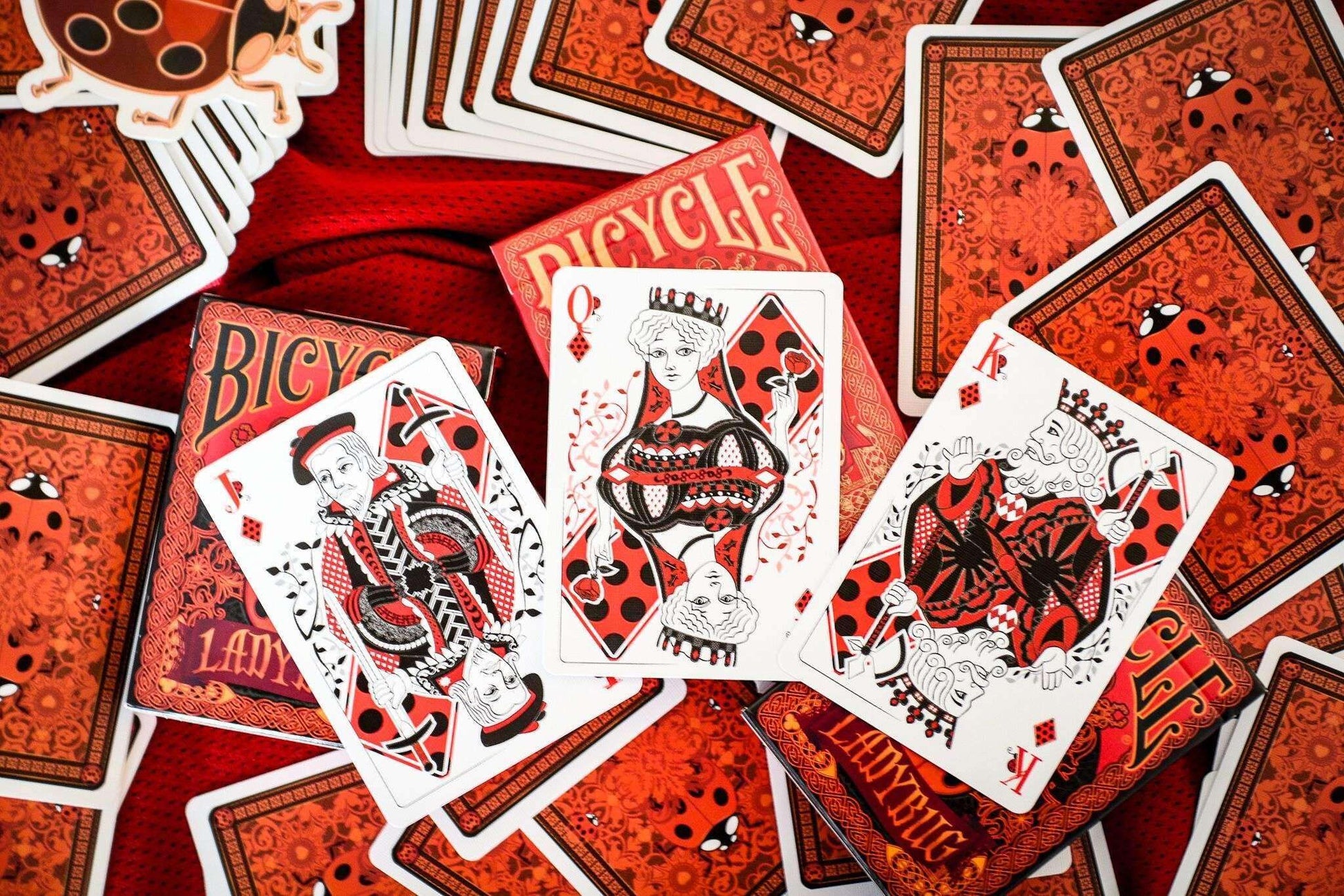 PlayingCardDecks.com-Ladybug Bicycle Gilded Playing Cards