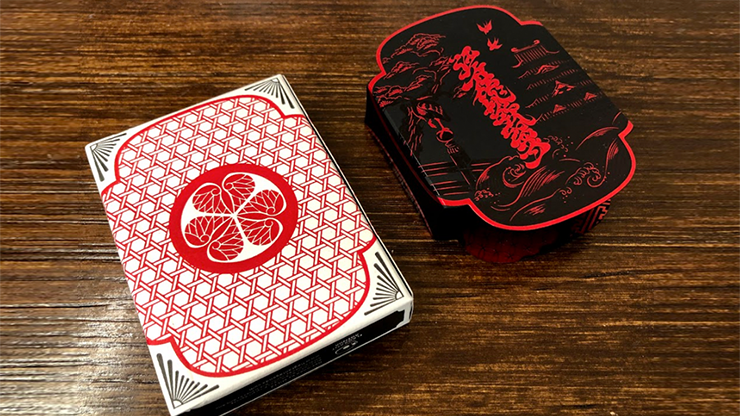 PlayingCardDecks.com-Edo Karuta Daimyo Red Deluxe Playing Cards USPCC