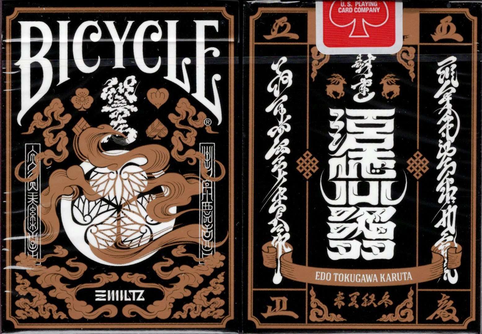PlayingCardDecks.com-Edo Karuta Shogun Black Bicycle Playing Cards
