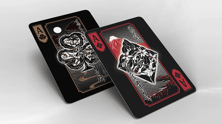 PlayingCardDecks.com-Edo Karuta Shogun Black Bicycle Playing Cards