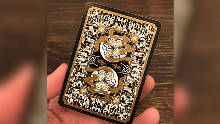 PlayingCardDecks.com-Edo Karuta Shogun Black Deluxe Playing Cards USPCC