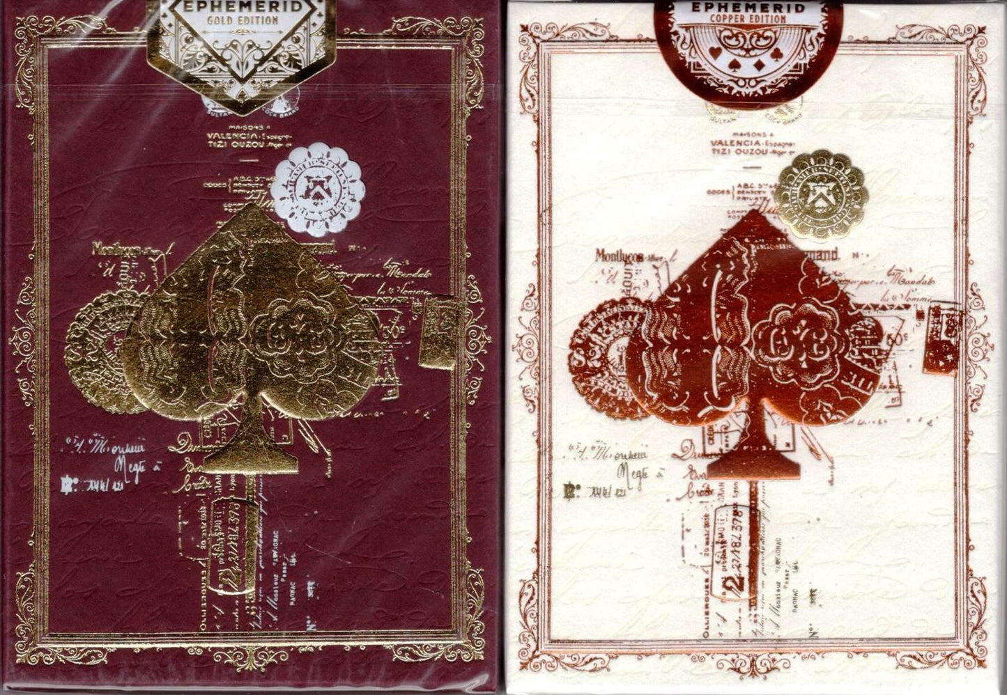 PlayingCardDecks.com-EPHEMERID v2 Gold & Copper Playing Cards 2 Deck Set NPCC