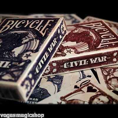 PlayingCardDecks.com-Civil War Red & Blue Deck Set Bicycle Playing Cards