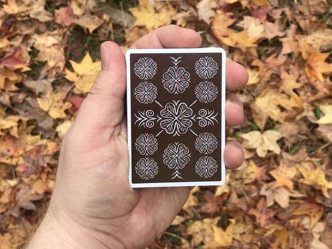 PlayingCardDecks.com-Choice Clover Back Brown Playing Cards USPCC