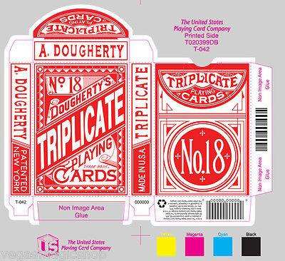 PlayingCardDecks.com-Triplicate No. 18 Red Playing Cards Deck USPCC