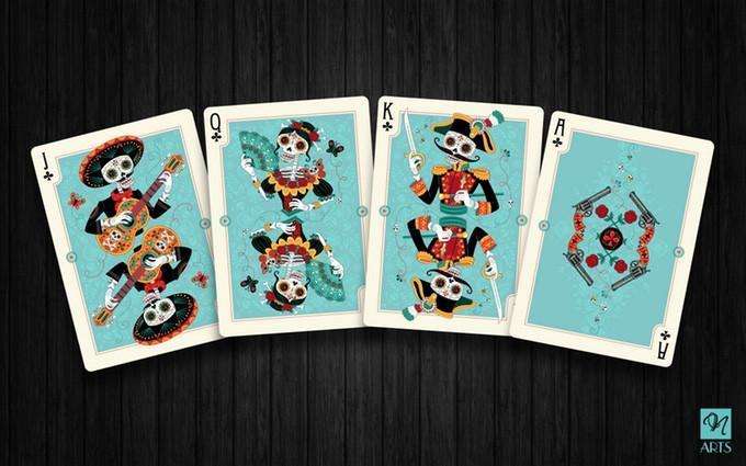 PlayingCardDecks.com-Carnaval De Muertos Playing Cards NPCC - Alheli & Marigold