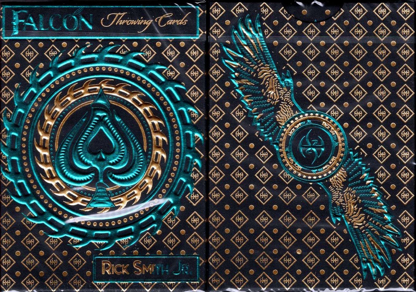 PlayingCardDecks.com-Falcon Aqua Deluxe Throwing Playing Cards USPCC