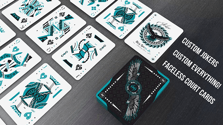 PlayingCardDecks.com-Falcon Aqua Deluxe Throwing Playing Cards USPCC