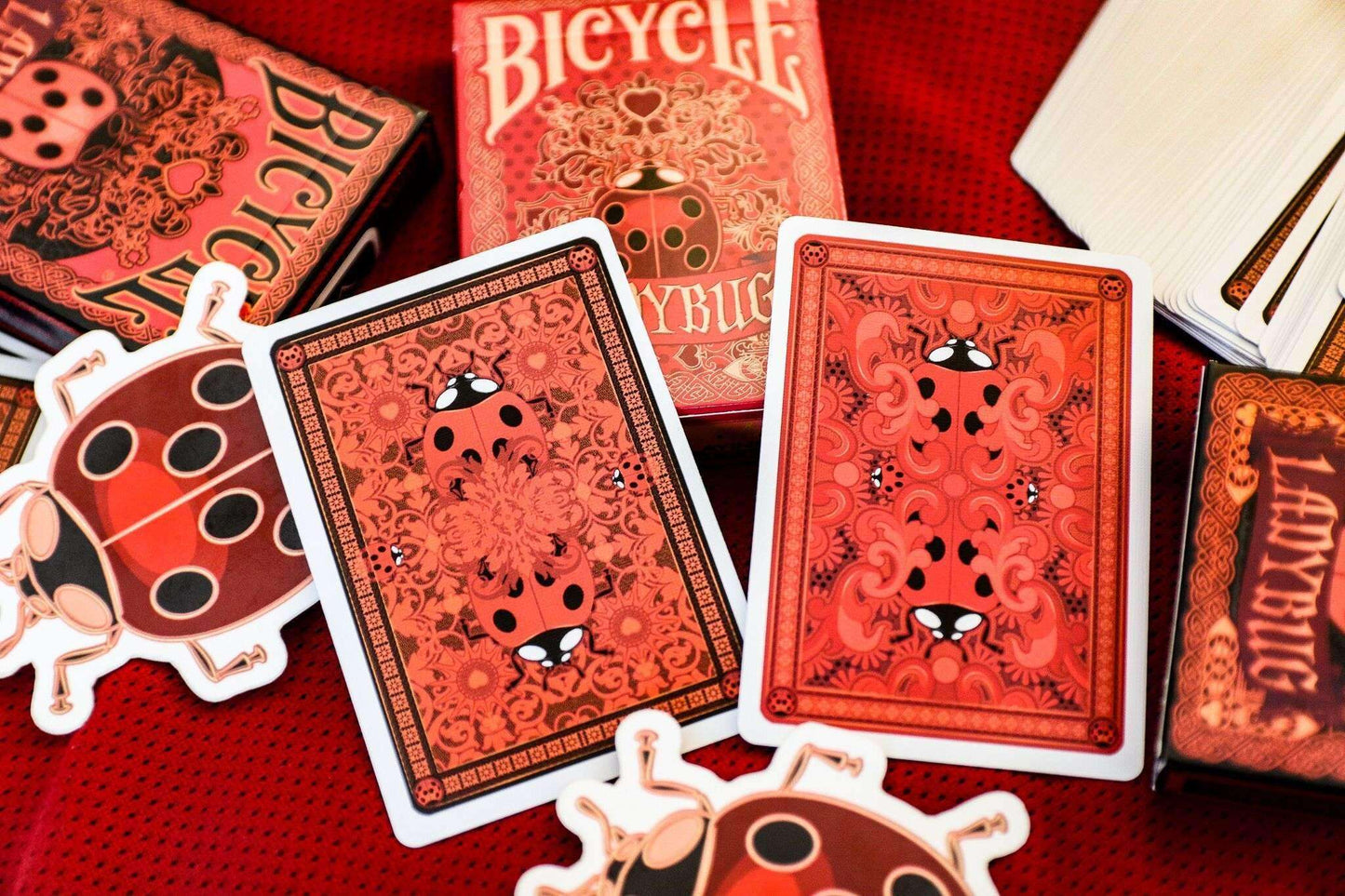 PlayingCardDecks.com-Ladybug Bicycle Gilded Playing Cards