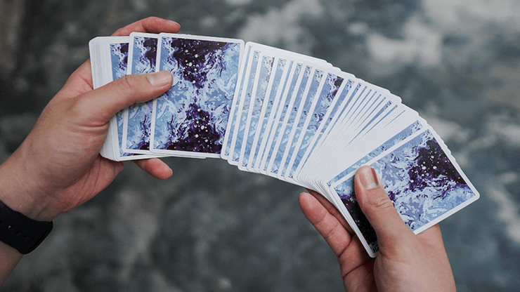 PlayingCardDecks.com-Fluid Art Blue Cardistry Cards TCC
