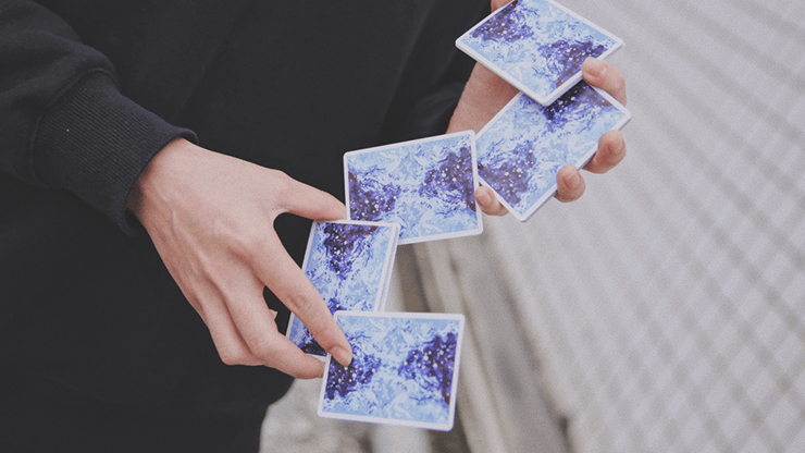 PlayingCardDecks.com-Fluid Art Blue Cardistry Cards TCC