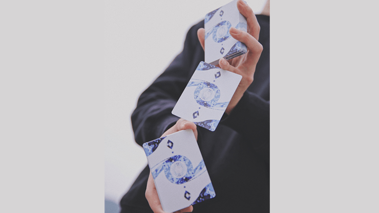 PlayingCardDecks.com-Fluid Art Blue Cardistry Cards TCC