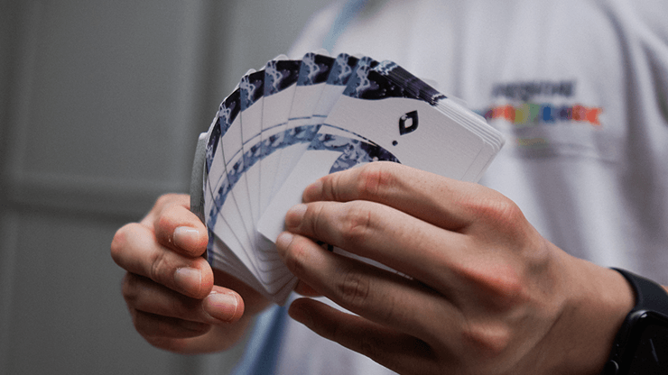 PlayingCardDecks.com-Fluid Art Blue Cardistry Cards TCC