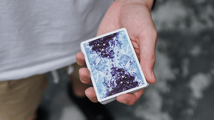 PlayingCardDecks.com-Fluid Art Blue Cardistry Cards TCC