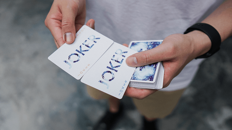 PlayingCardDecks.com-Fluid Art Blue Playing Cards TCC
