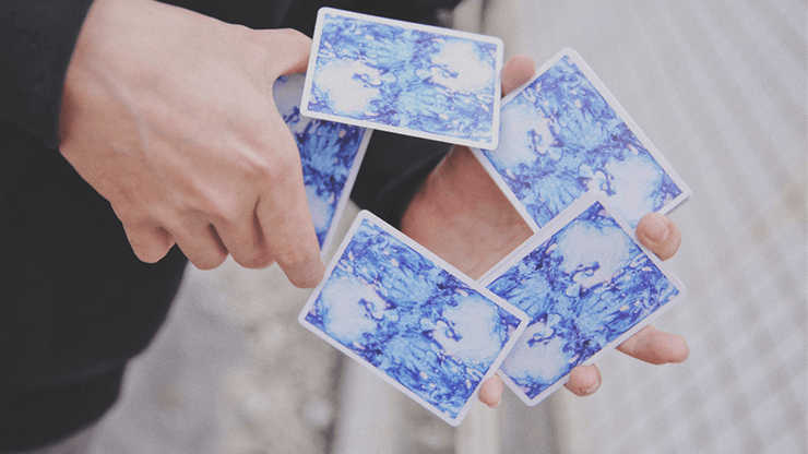 PlayingCardDecks.com-Fluid Art Blue Playing Cards TCC